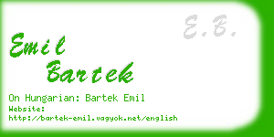 emil bartek business card